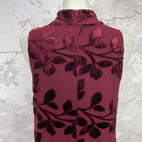 Adrienne Vittadini Burgundy Velvet Sleeveless Dress M NWT - Picture 6 of 10